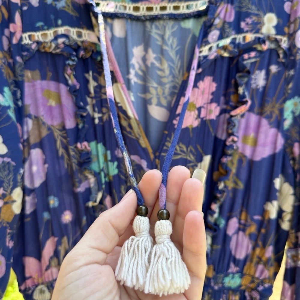 Spell and the Gypsy Wild Bloom Midi Dress Navy - Picture 7 of 13